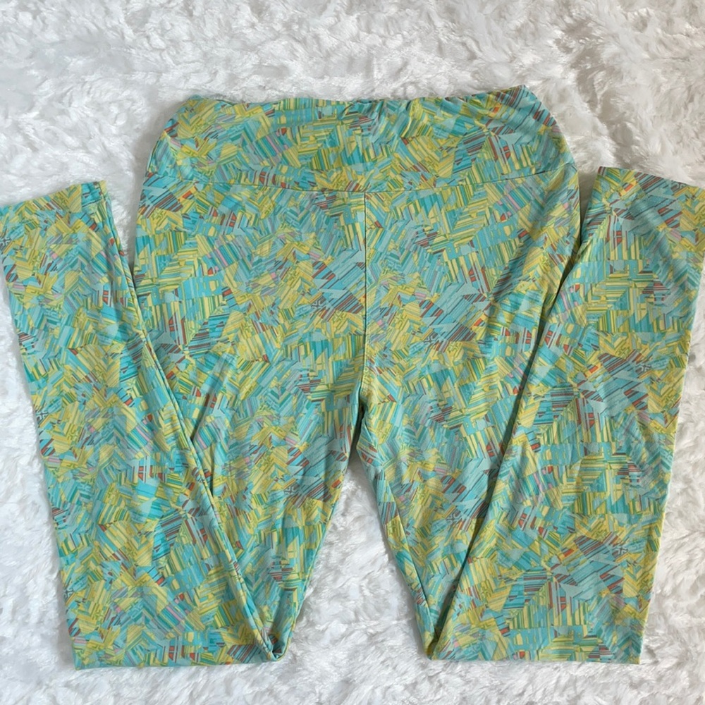 LuLaRoe leggings o/s One Size 2-10 yellow mint